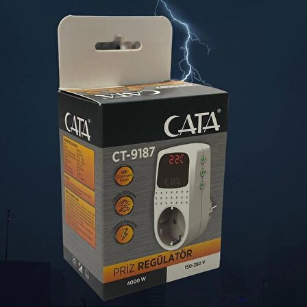 Cata CT-9187 4000W Tekli Akım Korumalı Priz 3 Adet