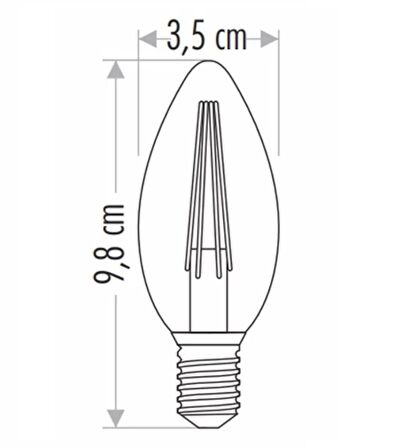Cata CT-4066 4W 220V E14 Duylu Led Rustik Ampul Günışığı