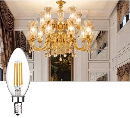 Cata CT-4066 4W 220V E14 Duylu Led Rustik Ampul Günışığı