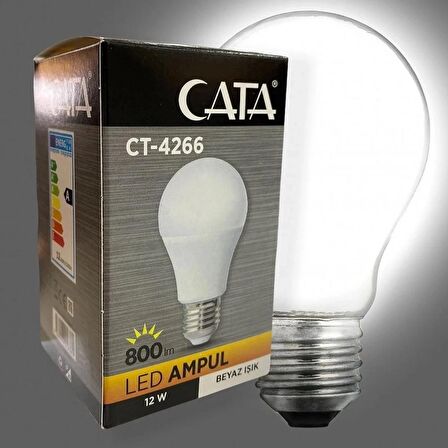 Cata CT-4266 12W 220V E27 Duylu Led Ampul Beyaz 5 Adet