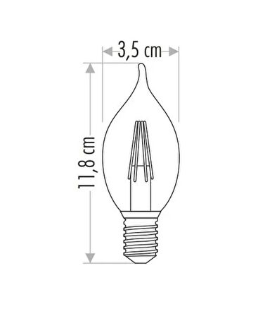 Cata CT-4281 4W 220V E14 Duylu Led Rustik Kıvrık Ampul Amber Renk 5 Adet