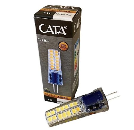 Cata CT-4250 4W 12 Volt G4 Duylu Geniş Açı Led Kapsül Ampul Beyaz