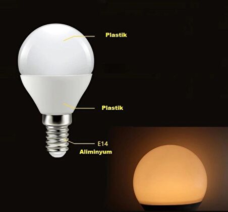 Cata CT-4233 6W 220V E14 Duylu Led Ampul Günışığı 5 Adet