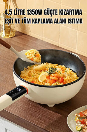 Çift Katlı Dijital Elektrikli Otomatik Yemek Pişirici Tencere 4.5 Litre 32 Cm