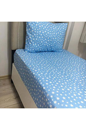 Tek Kişilik Ara Beden Lastikli Çarşaf Takımı 120x200 Yıldız Desen