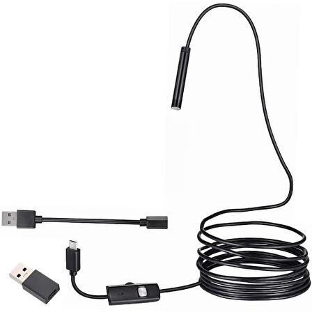 3in1 Micro Usb+type-c+usb A) Android Uyumlu 8 Mm Işikli 5 Metre Endoskop Yilan Kamera