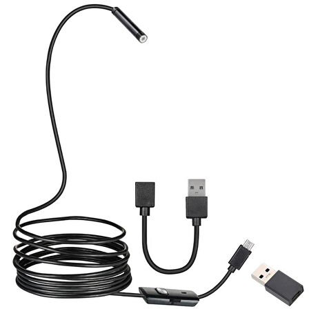 3in1 Micro Usb+type-c+usb A) Android Uyumlu 8 Mm Işikli 5 Metre Endoskop Yilan Kamera