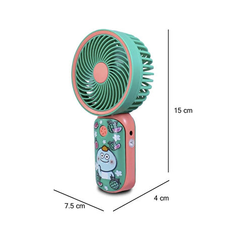 Airstorr YS906 Mini Şarj Edilebilir Kişisel Fan  Güçlü Hava Akışı Taşınabilinir Mini Vantilatör 