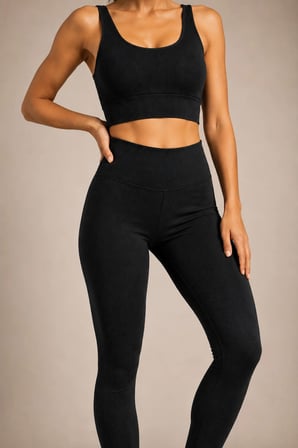 Loule Kadın Fitilli Pedli Spor Büstiyer ve Yüksek Bel Toparlayıcı Tayt İkili Takım