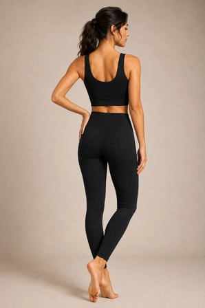 Loule Kadın Fitilli Pedli Spor Büstiyer ve Yüksek Bel Toparlayıcı Tayt İkili Takım
