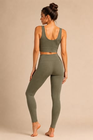Loule Kadın Fitilli Pedli Spor Büstiyer ve Yüksek Bel Toparlayıcı Tayt İkili Takım
