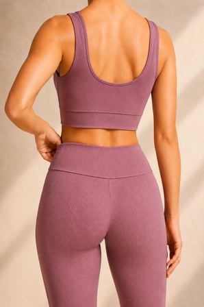 Loule Kadın Fitilli Pedli Spor Büstiyer ve Yüksek Bel Toparlayıcı Tayt İkili Takım