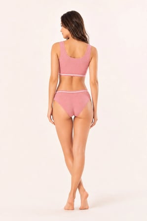 Loule Kadın %95 Pamuk Fitilli Pedli Bralet ve Külot İç Çamaşırı Takımı