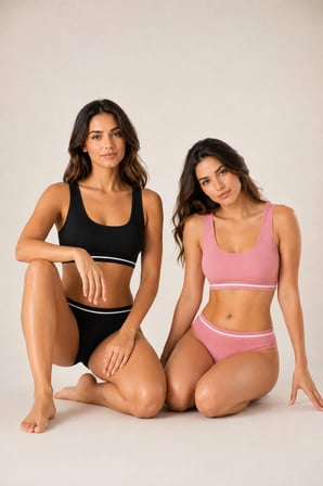 Loule Kadın %95 Pamuk 2 Adet Fitilli Pedli Bralet ve Külot İç Çamaşırı Takımı