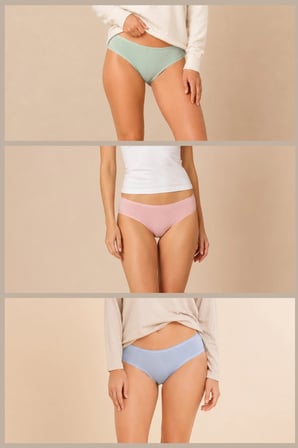 Loule Kadın Modal ve Pamuklu Esnek 3'lü Bikini Külot - Nefes Alan Yumuşak Doku