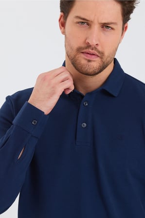 Erkek Polo Yaka Comfort Uzun Kollu Basic Tişört