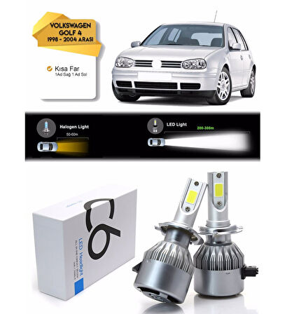 Volkswagen Golf 4 Kısa Far Led Xenon Şimşek Etkili 1998-2004 Arası