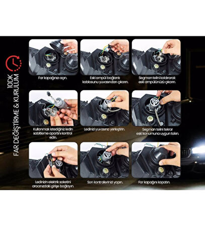 Volkswagen Golf 4 Kısa Far Led Xenon Şimşek Etkili 1998-2004 Arası