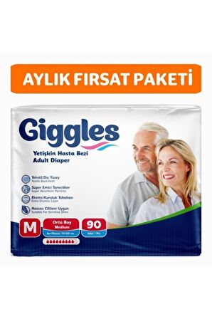 Yetişkin Bel Bantlı Hasta Bezi Medium 30'lu 3 paket 90 adet