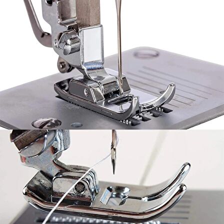Aile Dikiş Makinası Alçak Tutuculu 5mm 7mm ve Teflon Zigzag Ayak Seti