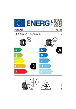 Petlas 195 R14C TL 106/104R 8PR Full Grıp PT935 Kış Lastiği 2024