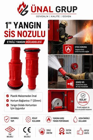 25 mm Yangın Dolabı Hortum Nozulu Ayarlanabilir Sis Püskürtme Ev Ofis