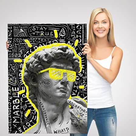 Michelangelo Buonarroti Davud Pop Art Tablosu-6376