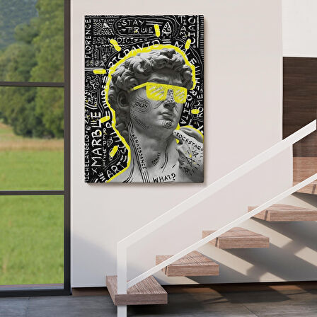 Michelangelo Buonarroti Davud Pop Art Tablosu-6376