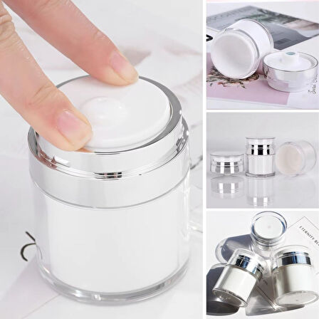 celikavm® Hava Pompalı Doldurulabilir Vakumlu Krem,Fondoten Sıvı Kozmetik Ürün Şişesi