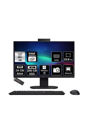 V440 Intel Core 5 210H 24GB 256GB SSD 23.8" FHD 100Hz W11P All in One Bilgisayar & PER4 USB