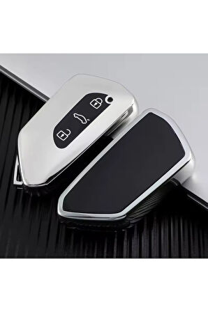 Cupra Leon Anahtar Kılıfı Parlak Gümüş 2021-2025