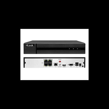 Hılook Nvr-104mh-c/4p, 4kanal, 8mpix, 4 Port Poe,   H265+, 1 Hdd Desteği, 1080p Kayıt, 80mbps Bant Genişliği, Nvr