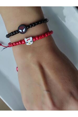 Spiderman Ve Hello Kitty Figürlü Bileklik