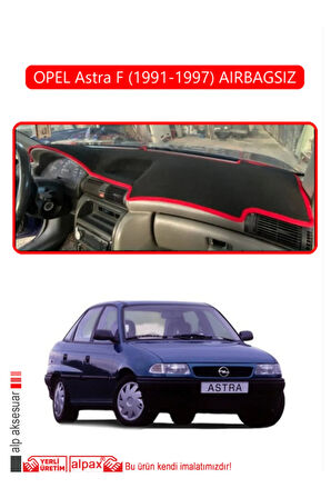 Opel Astra F 1991-1997 Aırbagsız Torpido Koruma  Halısı -  Kırmızı Kenar