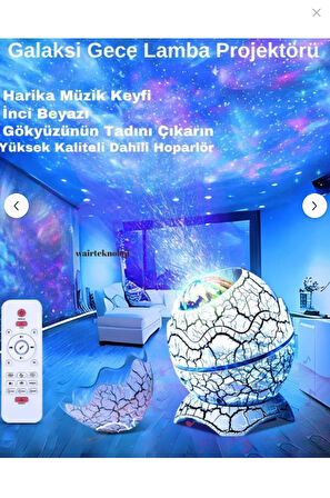 QASUL Kumandalı Gece Lambası Projektör Işık Çocuklar İçin Eğitici Bluetooth Hoparlör Dinazor Yumurtası