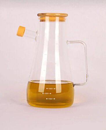 Profesyonel Şef Tipi - 900 ml - Cam Yağlık – Ölçekli, Kulplu ve Sızdırmaz Tasarım