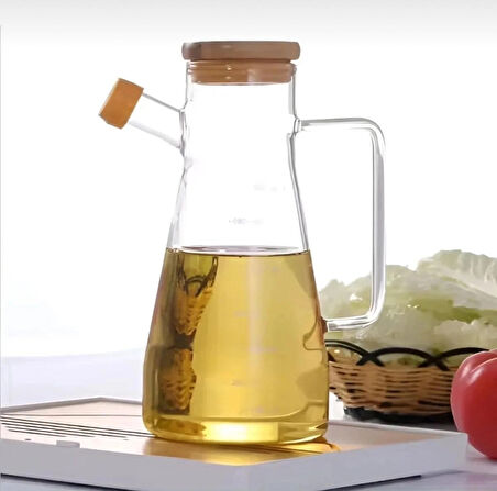 Profesyonel Şef Tipi - 900 ml - Cam Yağlık – Ölçekli, Kulplu ve Sızdırmaz Tasarım