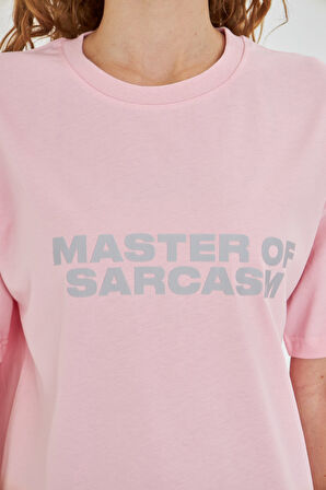  Kadın Master Of Sarcasm Baskılı Kısa Kollu %100 Pamuk Tişört