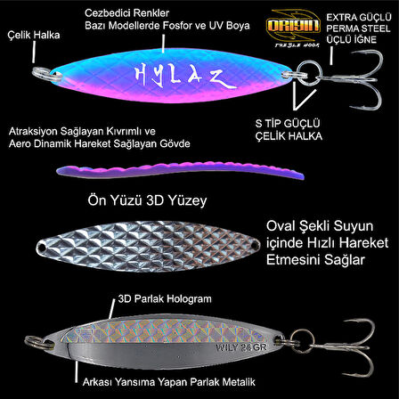Wily Hylaz Olta Kaşık 16gr 70 mm - Hologramlı RENK:05
