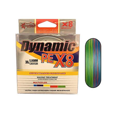 Captain Dynamic PE 8 Örgü İpi Misina 300mt Multi Color 0,10mm