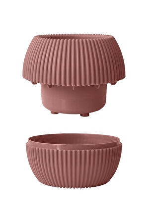 Omnipazar KRS-362 Plastik Mercan Kaktüs Saksı 0.35 Litre Soft Pembe 6 Adet