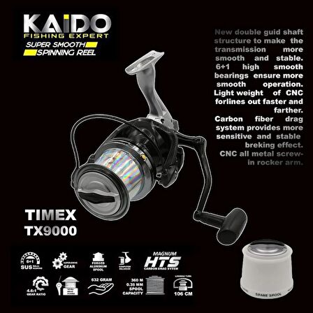 Kaido Timex 9000 Surf Olta Makinesi 6+1 BB