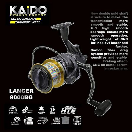 Kaido Lancer 9000 Surf Olta Makinesi 6+1 BB