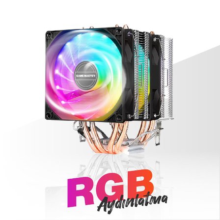 Game Master GM-420 2 Fanlı 4 Bakır Borulu RGB Kule Tipi Siyah Cpu Fan