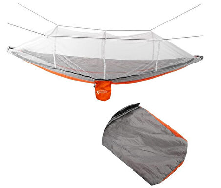 Hamak 7410 Fileli Ve Cibinlikli Pro Hamak 190X70cm Turuncu-Gri