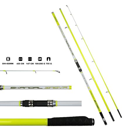 Sunset Skandal Inova Hybrid 420 MN 3pc Surf Kamışı 100-200 gr