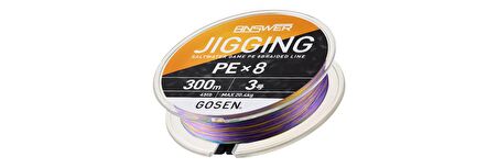 Gosen Jigging Answer PE 3.0 45LB Jig ve Tai Rubber İpi 300mt MULTİCOLOR