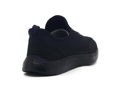 Erkek Siyah Spor Ayakkabı Lastik Bağcıklı Hafif Esnek Taban Rahat Günlük Sneaker Yürüyüş Ayakkabısı tarz1434