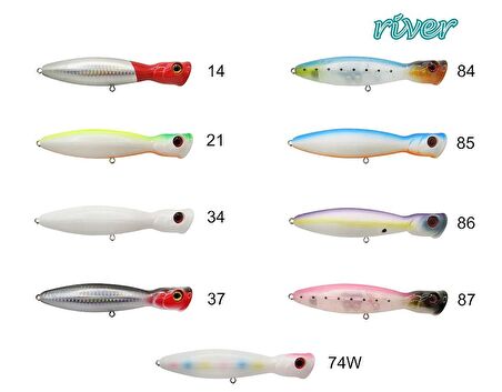 River Bighead Pop 130 13Cm 36G Popper Maket Balık RENK:21