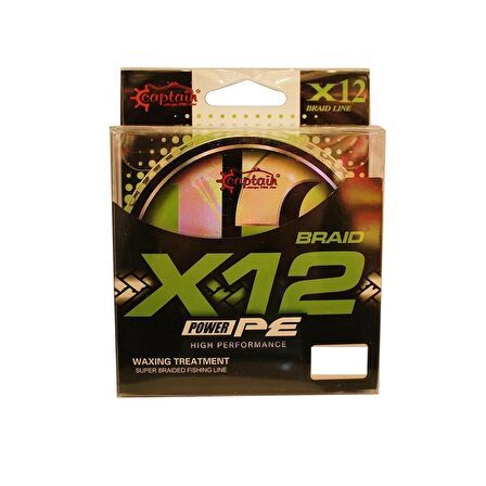 Captain X12 Power PE İp Misina 0,18mm 150mt Green White